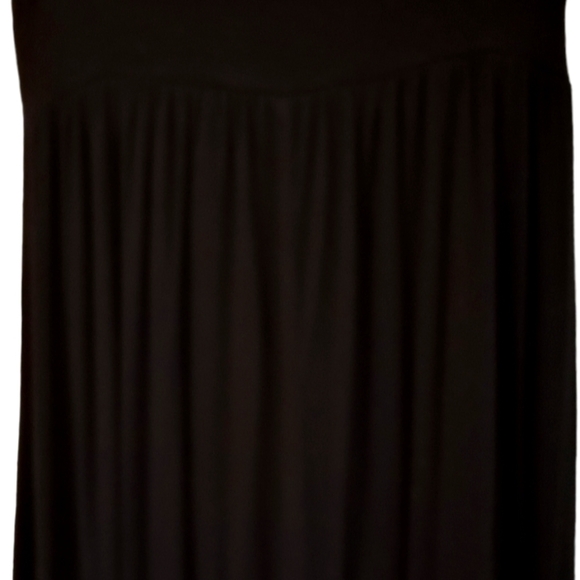 Long Black Skirt Adjustable Waist Stretch Material S/M Cotton Pleated Full Skirt - Picture 3 of 6